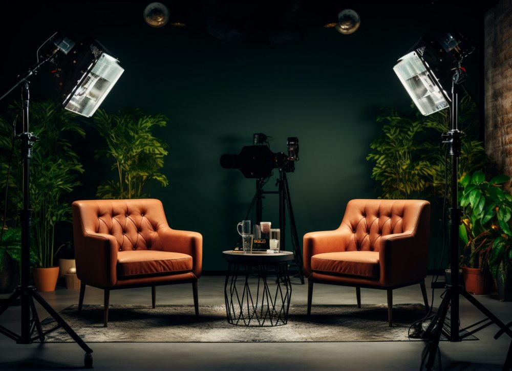 interior of a modern studio with chairs